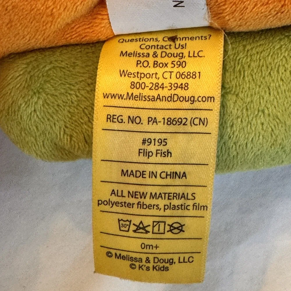 Taggies Hedgehog & Melissa Doug K's Kids Rainbow Fish Sensory Crinkle Plush Lot - Picture 5 of 16